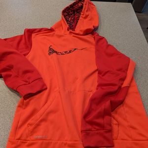 Nike red and camo hoodie, size large